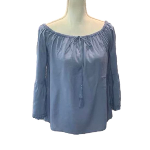 🔥🔥SALE🔥🔥HARVE BENARD Blue Bell Sleeve Blouse - Picture 1 of 3